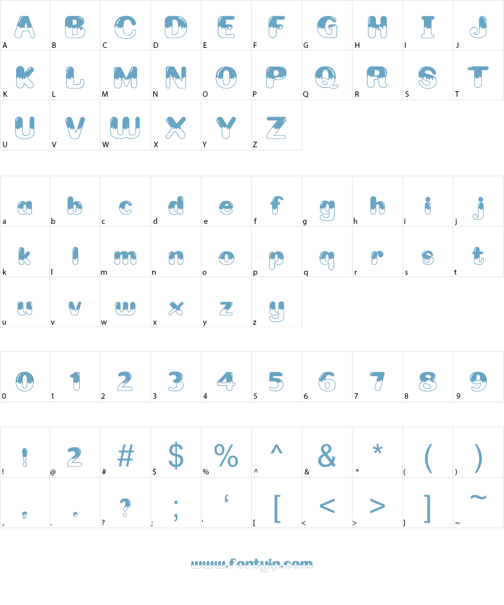 Winter Fall Font Character